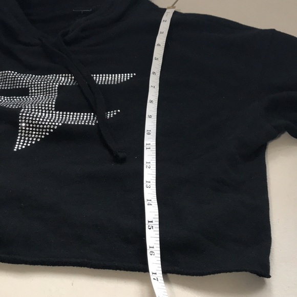 Faze Clan cropped long sleeve hoodie sweatshirt sequins size Small oversized - Picture 8 of 10